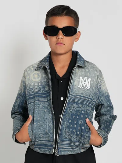 Amiri Bandana Zip Jacket In Blue