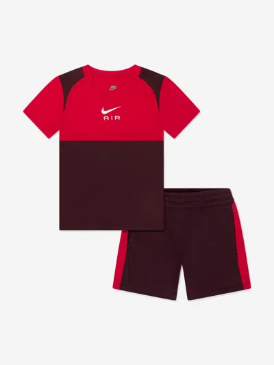 Nike Logo-embroidered Shorts Set In Red