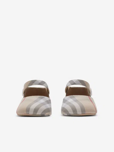 Burberry Check-print Cotton Mary Jane Shoes In Beige