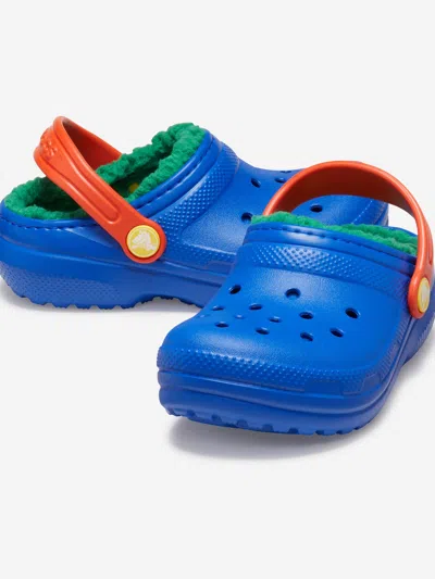 Crocs Classic Lined Sabots Enfants Blue Bolt / Multi 34 In Blue