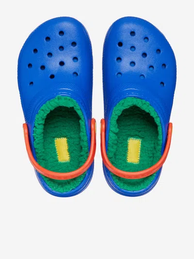 Crocs Classic Lined Sabots Enfants Blue Bolt / Multi 34 In Blue