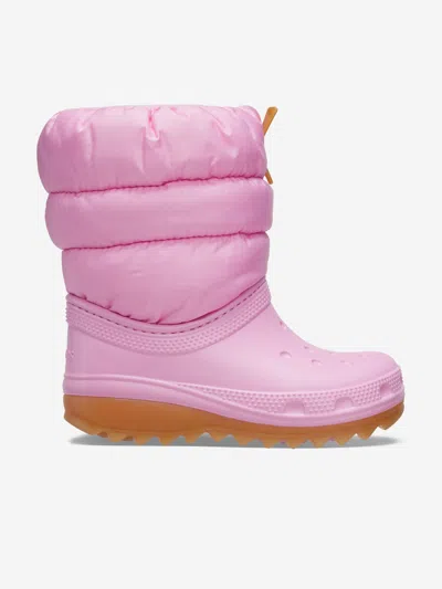 Crocs Toddler Classic Neo Puff Boot In Pink