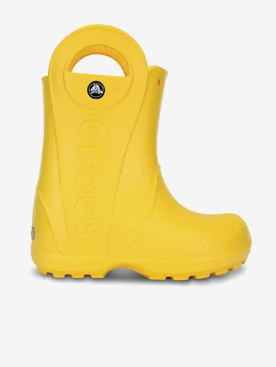 Crocs Kids Handle It Wellington Boots In Yellow