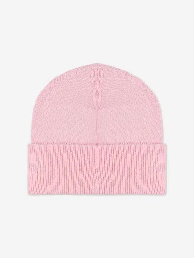 Moschino Intarsia-knit Logo Beanie In Pink