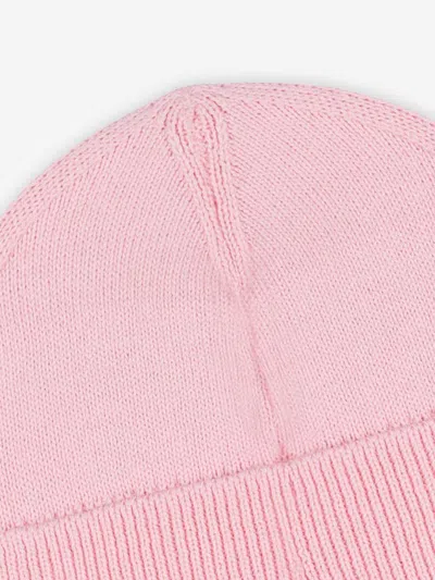 Moschino Intarsia-knit Logo Beanie In Pink