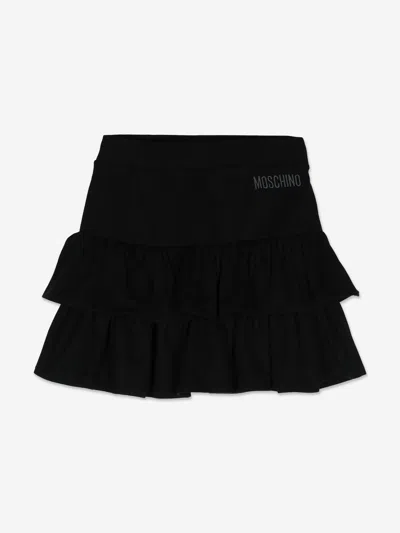 Moschino Logo-embroidered Skirt In Black