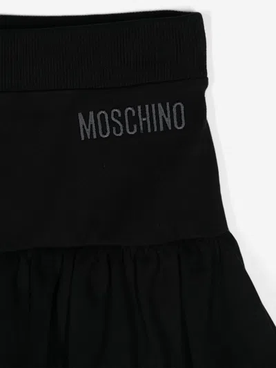 Moschino Logo-embroidered Skirt In Black