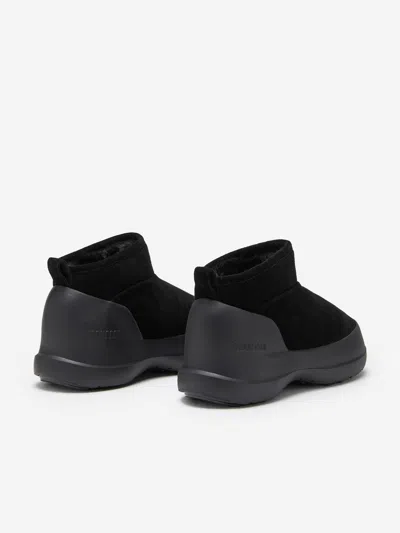 Moon Boot Kids Luna Low Suede Boots In Black