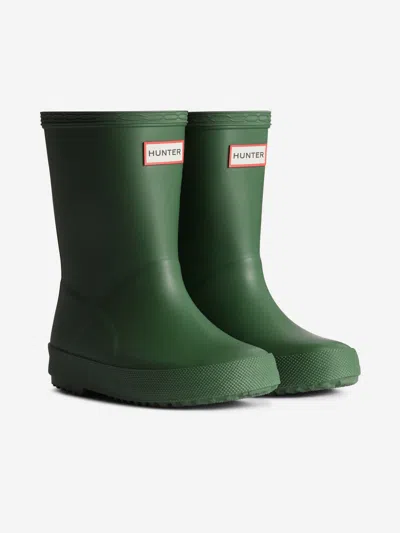 Hunter Kids First Insulated Wellington Boots In Green