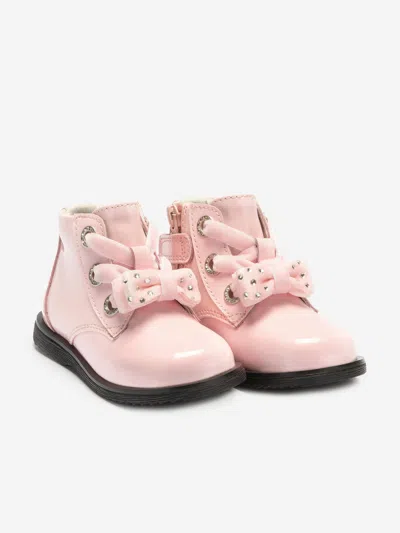 Lelli Kelly Girls Leather Lace Up Boots In Pink