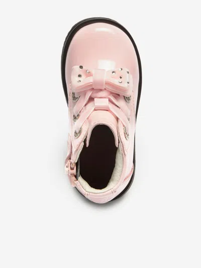 Lelli Kelly Girls Leather Lace Up Boots In Pink