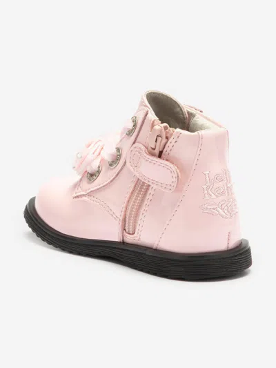 Lelli Kelly Girls Leather Lace Up Boots In Pink