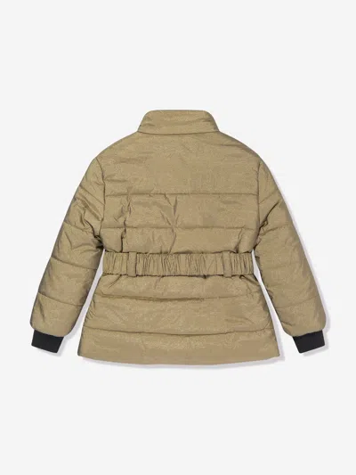 Balmain Kids Quilted Belted Metallic Shell Jacket (12-14 Years) In Gold