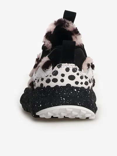 Flower Mountain Faux-fur Panelled Sneakers In Multicoloured