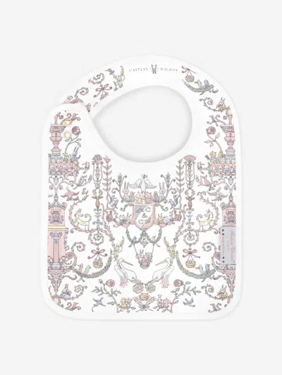 Atelier Choux Baby Girls Toile De Jouy - Caitlin Wilson Satin Bib In Pink