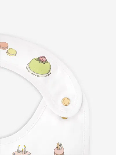 Atelier Choux Baby Sweetie Pie Satin Bib In White