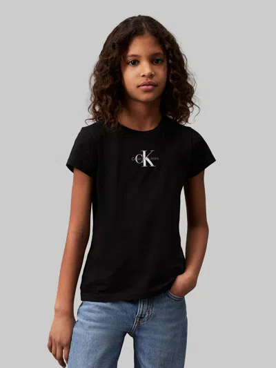 Calvin Klein Girls Monogram Logo T-shirt 10 Years Black By Childsplay Clothing In Black