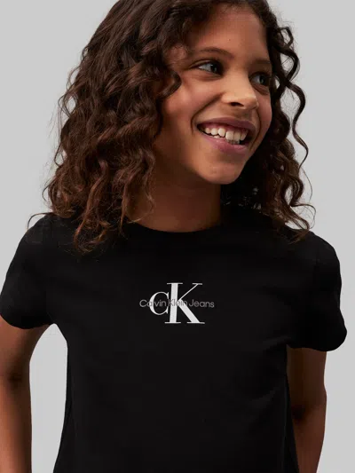 Calvin Klein Girls Monogram Logo T-shirt 10 Years Black By Childsplay Clothing In Black