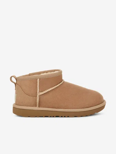 Shop Ugg Kids Classic Ultra Mini Boots In Beige