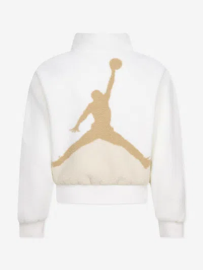 Jordan Girls Jumpman Sherpa Jacket In Ivory