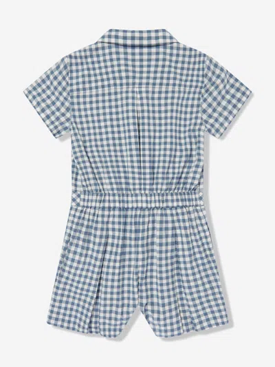 Polo Ralph Lauren Ralph Lauren Girls Gingham Playsuit In Blue