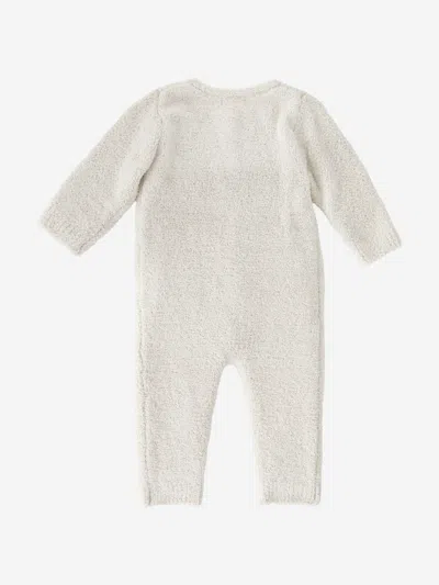 7am Enfant Baby Fuzzy Long Sleeve Romper In Ivory