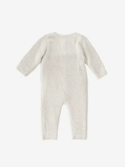 7am Enfant Baby Fuzzy Long Sleeve Romper In Ivory