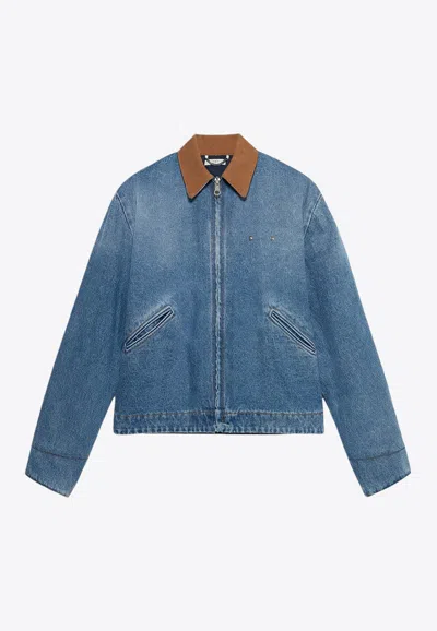 1989 Studio 1989 Denim Worker Jacket In Light Blue