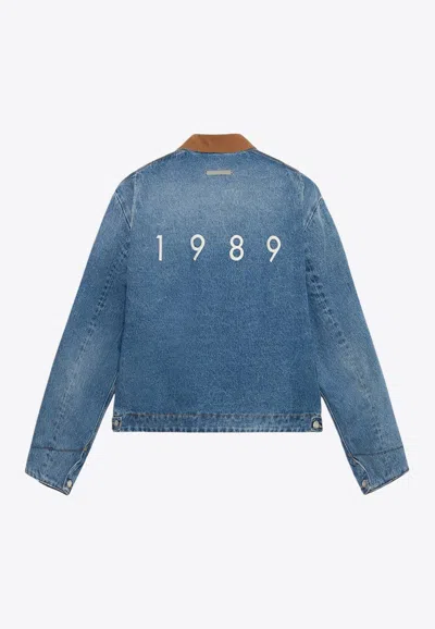 1989 Studio 1989 Denim Worker Jacket In Light Blue