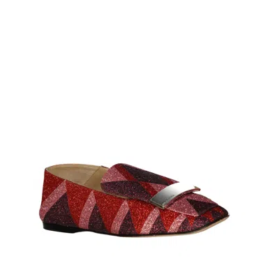 Sergio Rossi Multicolor Fabric Slip-on Loafers