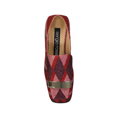 Sergio Rossi Multicolor Fabric Slip-on Loafers