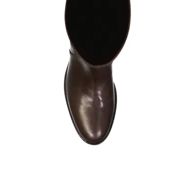 Sergio Rossi Brown Calfskin Over The Knee