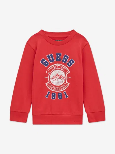 Guess Boys Logo Tracksuit In Red