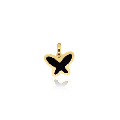 The Lovery Onyx Butterfly Charm In Black