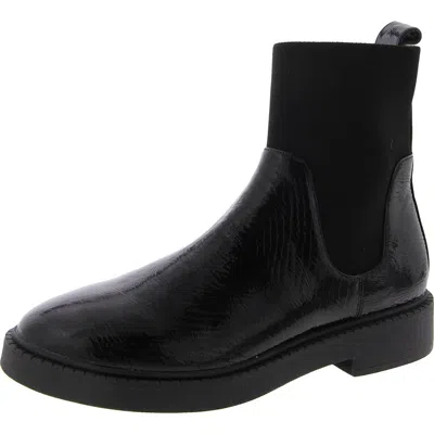 Andre Assous Womens Patent Pull On Chelsea Boots In Black