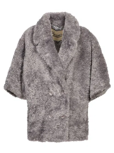 Herno Short-sleeved Jacket In Grey