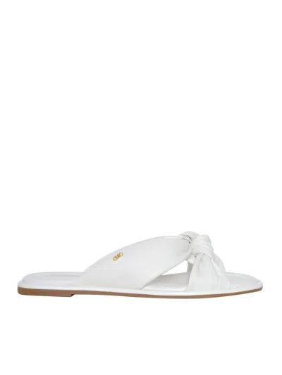 Michael Kors Open-toed Flat-bottomed Sandals In White