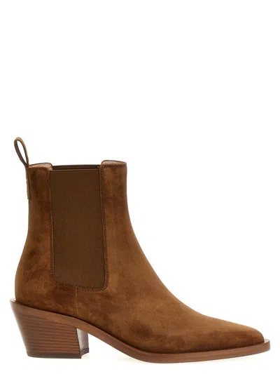 Shop Gianvito Rossi 'wylie' Ankle Boots In Brown