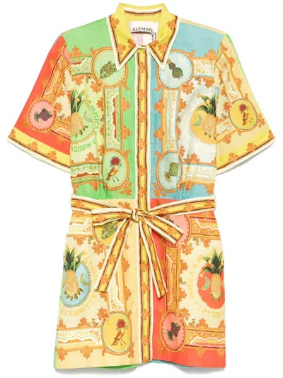 Alemais 'la Musica' Multicolor Dress With All-over Graphic Print In Multicolor