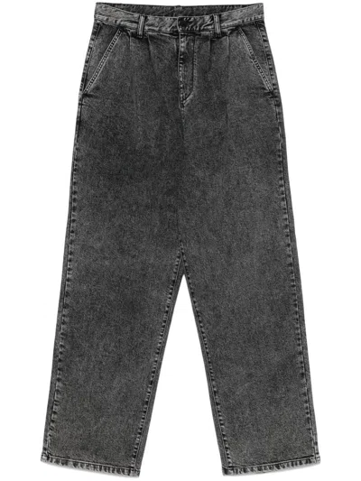 Emporio Armani Pleated Jeans In 0006 Denim Nero Md