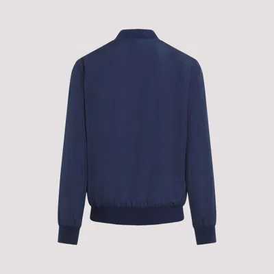 Kiton Long-sleeved Bomber Jacket In Blue