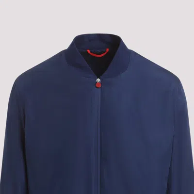 Kiton Long-sleeved Bomber Jacket In Blue