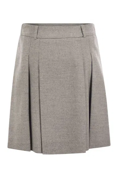 Peserico Women Short Skirt In Wool And Viscose In Grey