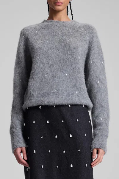 A.l.c Frankie Wool Cashmere Embellished Sweater In Heather Grey