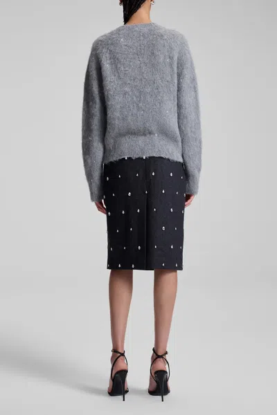 A.l.c Frankie Wool Cashmere Embellished Sweater In Heather Grey