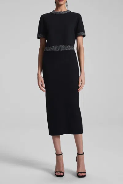 A.l.c Jane Sequin Embellished Knit Midi Skirt In Black/silver