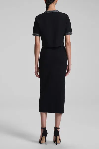 A.l.c Jane Sequin Embellished Knit Midi Skirt In Black/silver