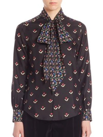 Marc Jacobs Mixed Floral Print Shirt In Black Multi
