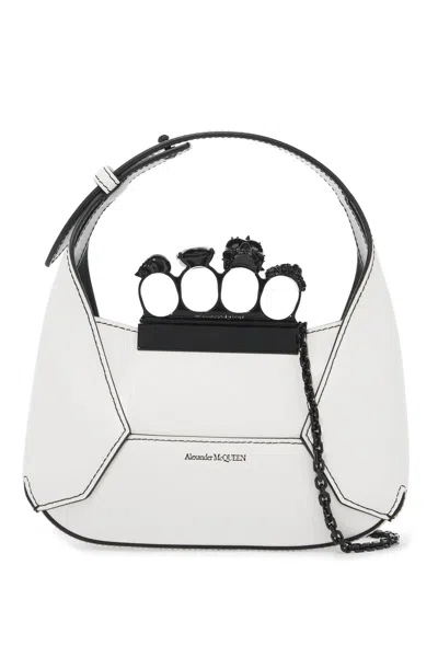Alexander Mcqueen Mini Jewelled Handbag In Soft Ivory