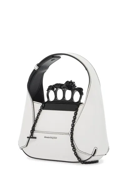 Alexander Mcqueen Mini Jewelled Handbag In Soft Ivory